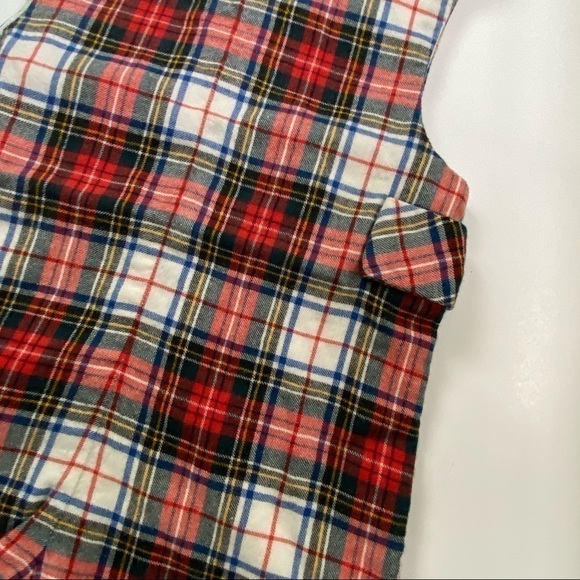 Vintage Viyella Plaid Holiday Plaid Jon Jon Romper Cotton Wool - Picture 2 of 5